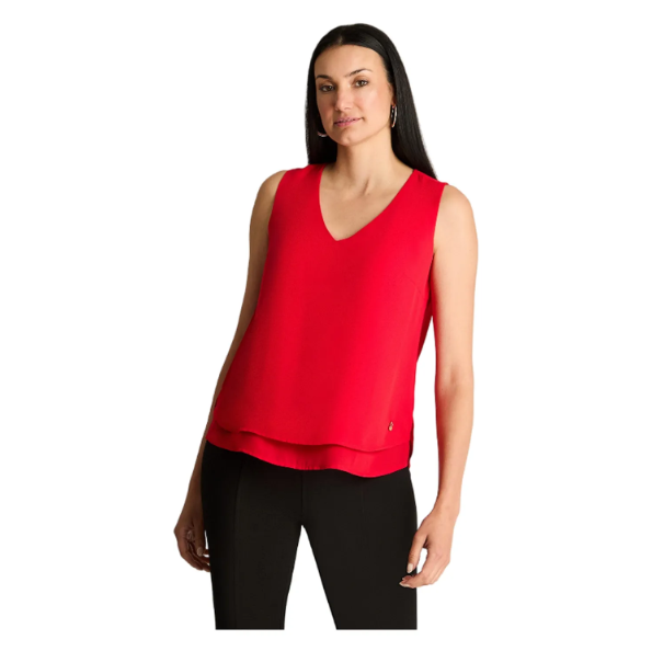 BLUSA SIN MANGA CON CAPA ROJA 206425