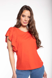 POLERA CON VUELOS  4465 ROJA
